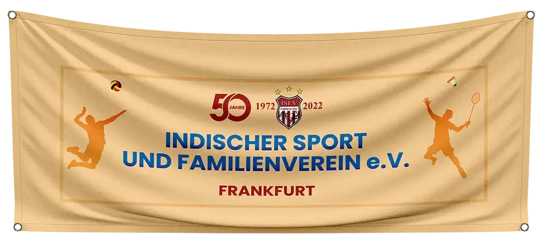 Banner design Indischer Sports Germany Banner design for ISFV Indischer Sport und Familienverein e.V. in Frankfurt, Germany.