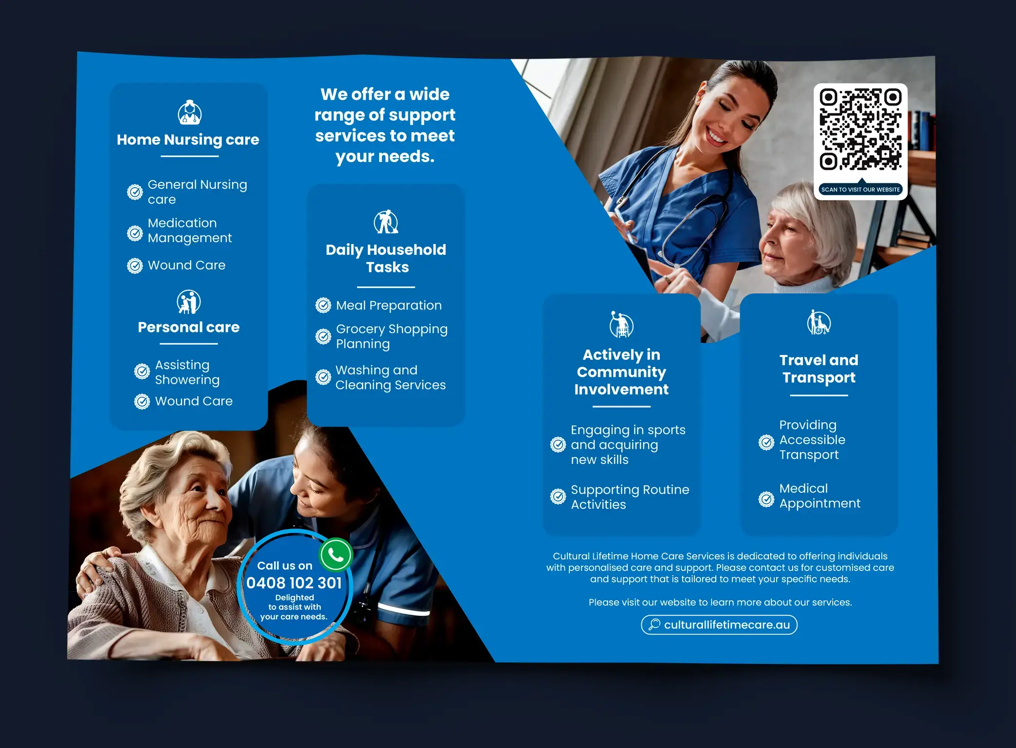 Cultural Homecare Services Adelaide Flyer design Cultural Homecare services NDIS Provider Adelaide