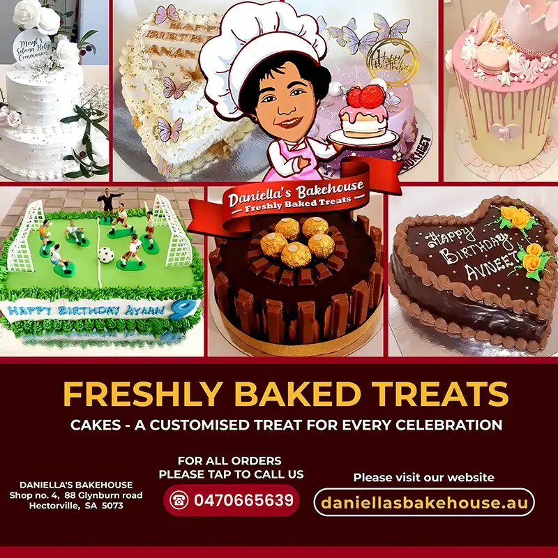 Ad design Daniellas Bakery Classified ads design Adelaide.