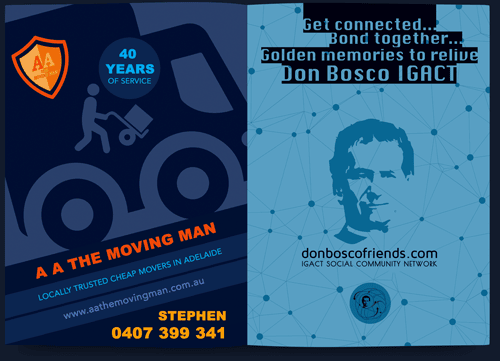 Pagelayout design Donboscofriends Book Page layout Advertising design for Don Bosco Friends online community.