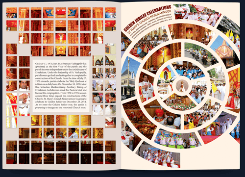 Pagelayout design Photocollage Book Page layout design photo collage of Golden Jubilee celebrations.
