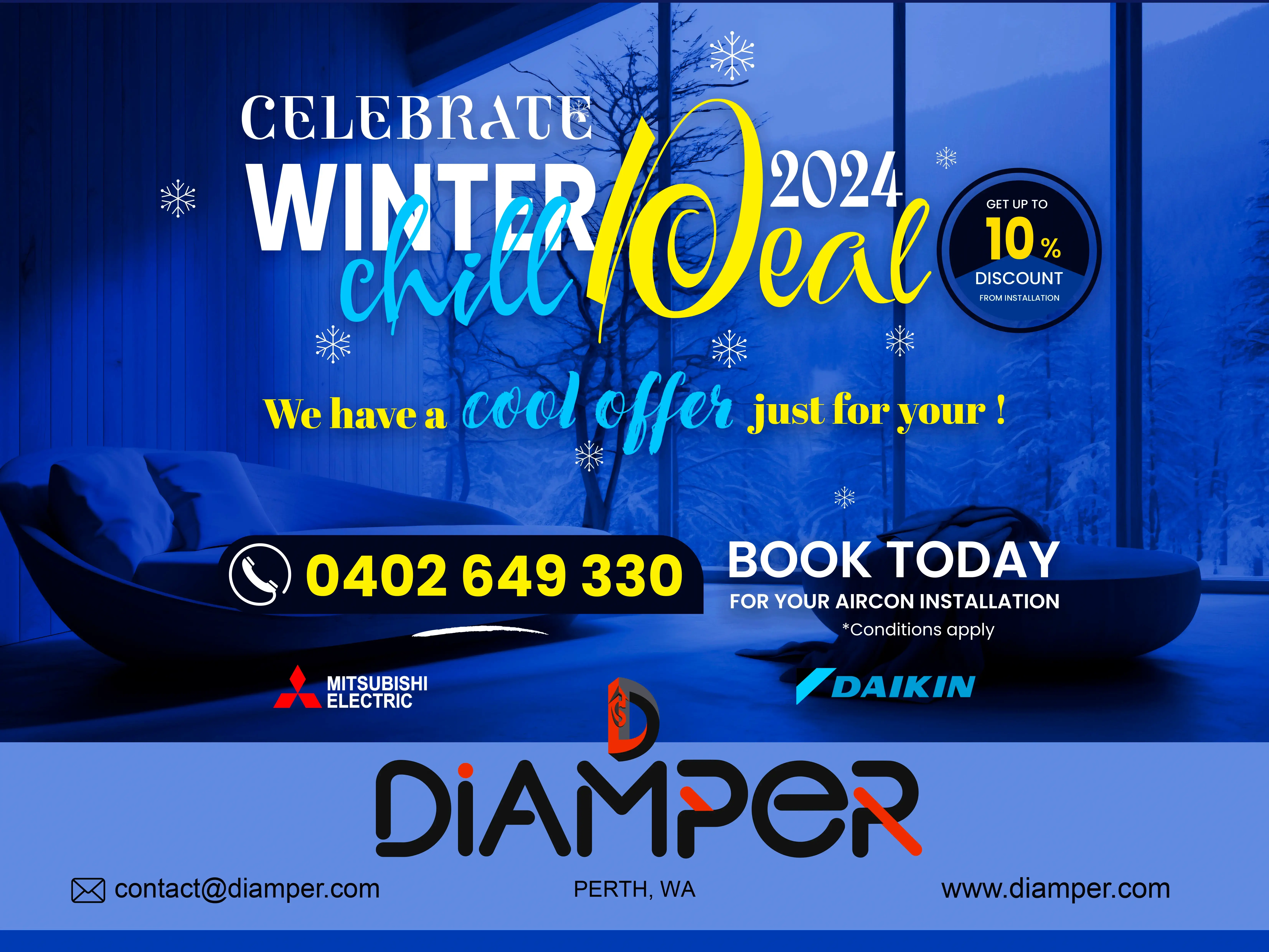 Ad design diamper Perth facebook ads design for Diamper Electricasl Perth.
