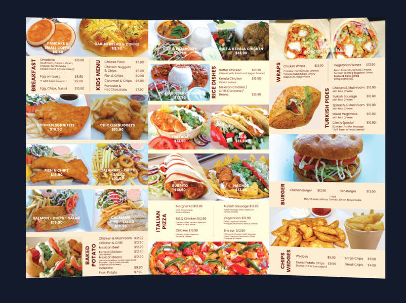 Brochure design Lizbals Cafe(2,inner) Lizbals Cafe Adelaide brochure design